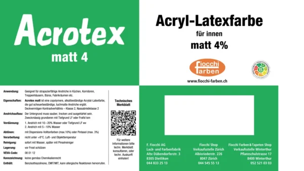 Acrotex Acryl-Latexfarbe matt 4%
