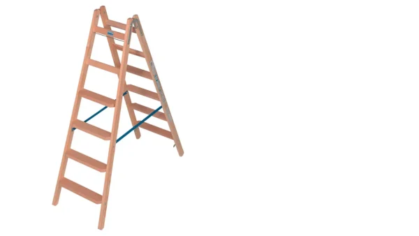 Holzsprossen-Stehleiter