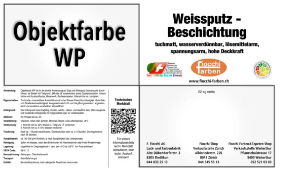 Objektfarbe_WP Objektfarbe WP Weissputz-Beschichtung